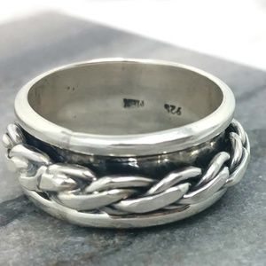 Men's Sterling Silver Spinner Ring